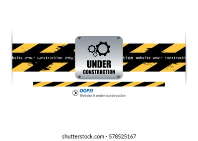Illustration of a website under construction sign