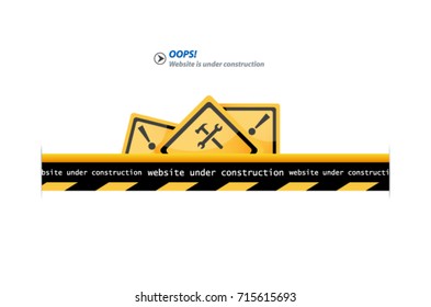 Illustration of a website under construction sign