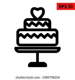 Illustration of wedding cake icon