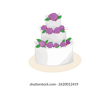 Illustration of a wedding cake served at a wedding