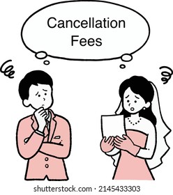 Illustration Of Wedding Cancellation Fee Problems.