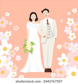 The illustration of wedding celebration 