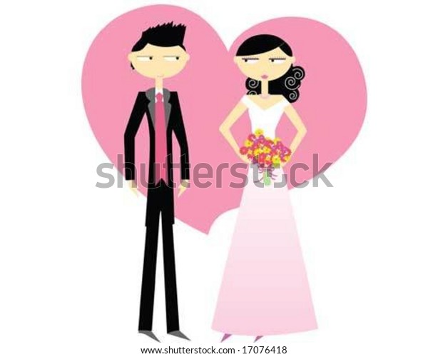 Illustration Wedding Couple Stock Vector Royalty Free Shutterstock