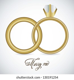 Illustration of Wedding Icons and Concepts Wedding, engagement rings, vector illustration