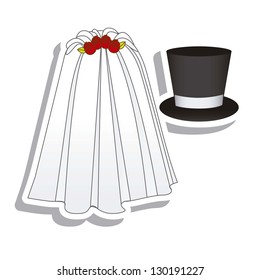 Illustration of Wedding Icons and Concepts Wedding, vector illustration