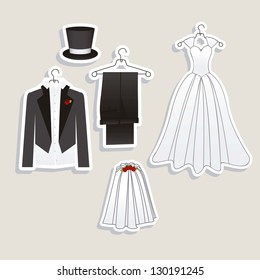 Illustration of Wedding Icons and Concepts Wedding, vector illustration