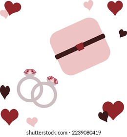 Ilustración de un anillo de bodas para el Día de San Valentín