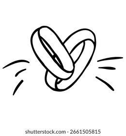Illustration of Wedding Ring. Vector Graphic on the white Background
