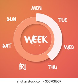 Illustration of Week Loading Vector Illustration. Vector Weekend Countdown Background
