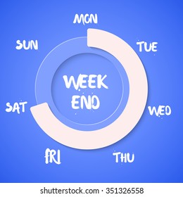 Illustration of Week Loading Vector Illustration. Vector Weekend Countdown Background