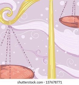 Illustration of Weighing Scales for Libra Design