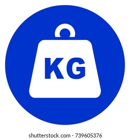 Illustration of weight blue circle icon