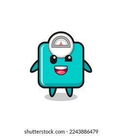 illustration of an weight scale character with awkward poses , cute style design for t shirt, sticker, logo element