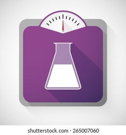 Illustration of a weight scale with a chemical test tube