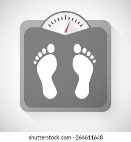 Illustration of a weight scale with foot prints