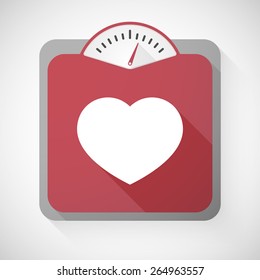 Illustration of a weight scale with a heart