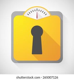 Illustration of a weight scale with a key hole