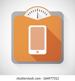 Illustration of a weight scale with a phone