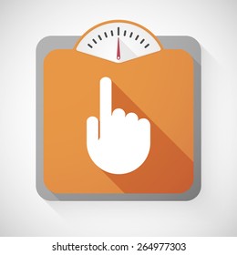 Illustration of a weight scale with a pointing hand