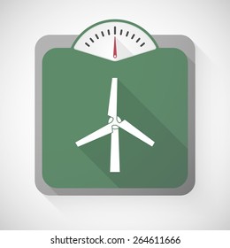 Illustration of a weight scale with a wind generator