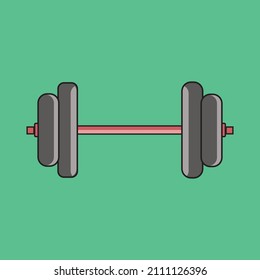 Illustration of Weightlifting barbell. Design element for logo, label, sign, emblem, poster. Vector illustration