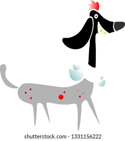 illustration of weird dog
