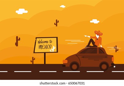 illustration of welcome to Mexico in vector format