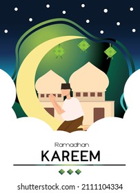 An illustration to welcome the month of Ramadhan