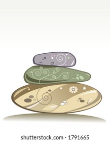 Illustration of wellness stones