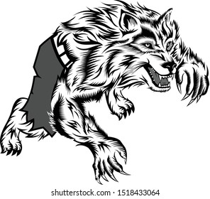 illustration of a werewolf vector template