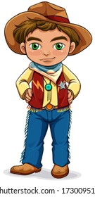 Illustration of a Western man on a white background