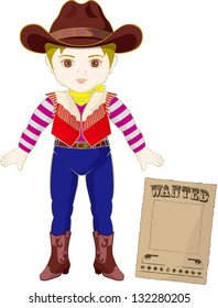 Illustration of a western style girl