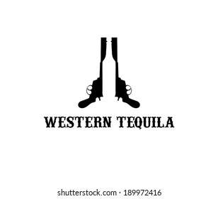 illustration of western tequila