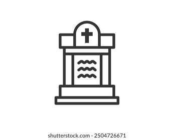 Illustration of a Western-style grave icon (line drawing).