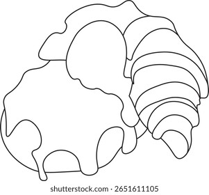 Ilustración de forma de línea de pastel húmedo, ilustración de forma de línea de pastel húmedo.