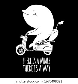 illustration of whale flat icon