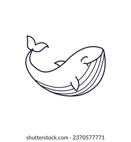 The Illustration of Whale Line Art