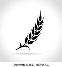 Illustration of wheat icon on white background