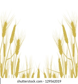 illustration with wheat silhouettes isolated on white background