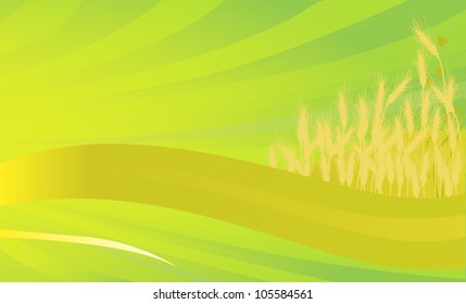 illustration with wheat silhouettes on bright background