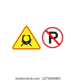 illustration of wheel clamp and no parking symbol.