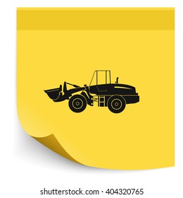 Illustration of wheel loader.