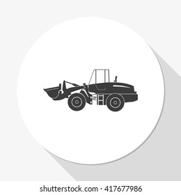 Illustration of wheel loader.