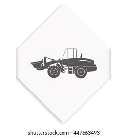 Illustration of wheel loader.