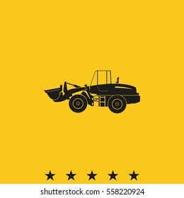 Illustration of wheel loader.