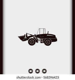 Illustration of wheel loader.
