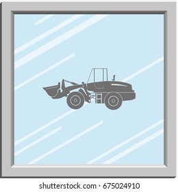 Illustration of wheel loader.