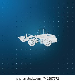 Illustration of wheel loader.