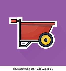 Ilustración de la flecha de ruedas en diseño plano