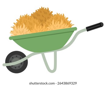 Illustration of Wheelbarrow Full of Hay